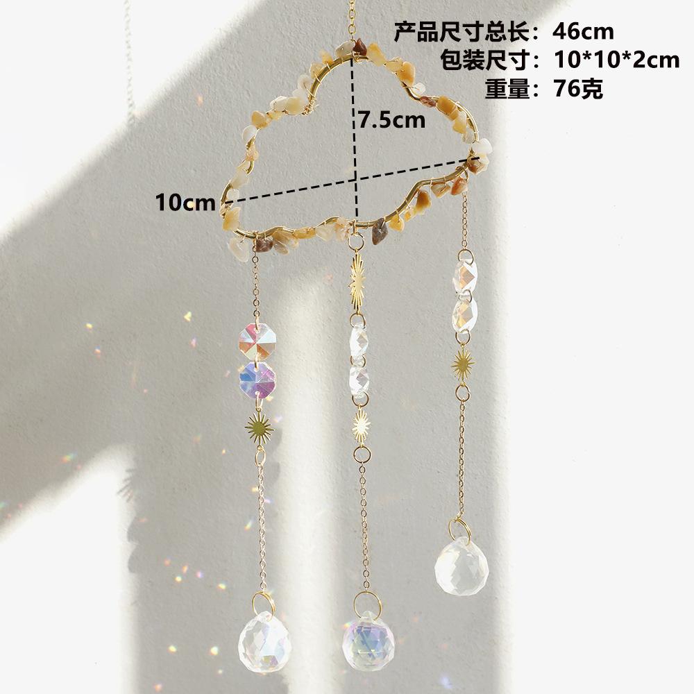 Natural  Crystal Sun Catchers Home Decor Cloud Crystal Wind Chimes Room Outdoor Garden Hanging Decorations Home Decor Items Gift