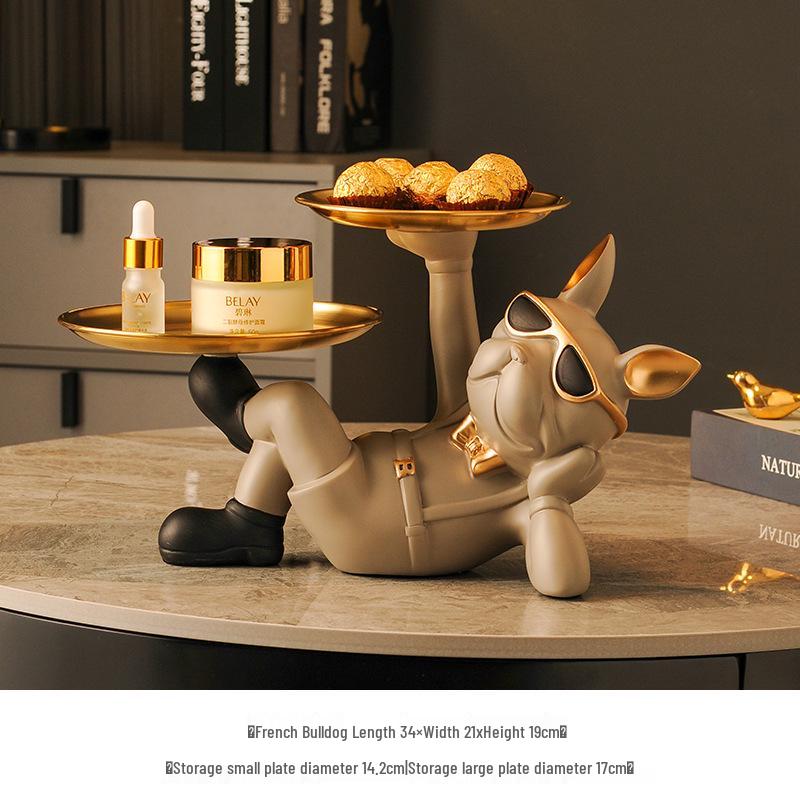 Luxurious Bulldog Key Holder and Storage Tray for Entryway Decor