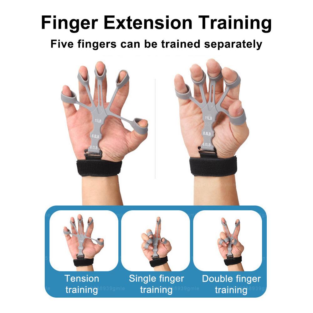 New Silicone Finger Trainer 5 Finger Wrist Stretcher Finger Strength Recovery Flexion Adjustable Strengthener for Wrist Power