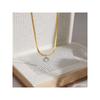 Classic Oval Zircon Pendant Necklace for Women 18K Gold PVD Plated Stainless Steel Snake Chain Necklace Fashion Jewelry