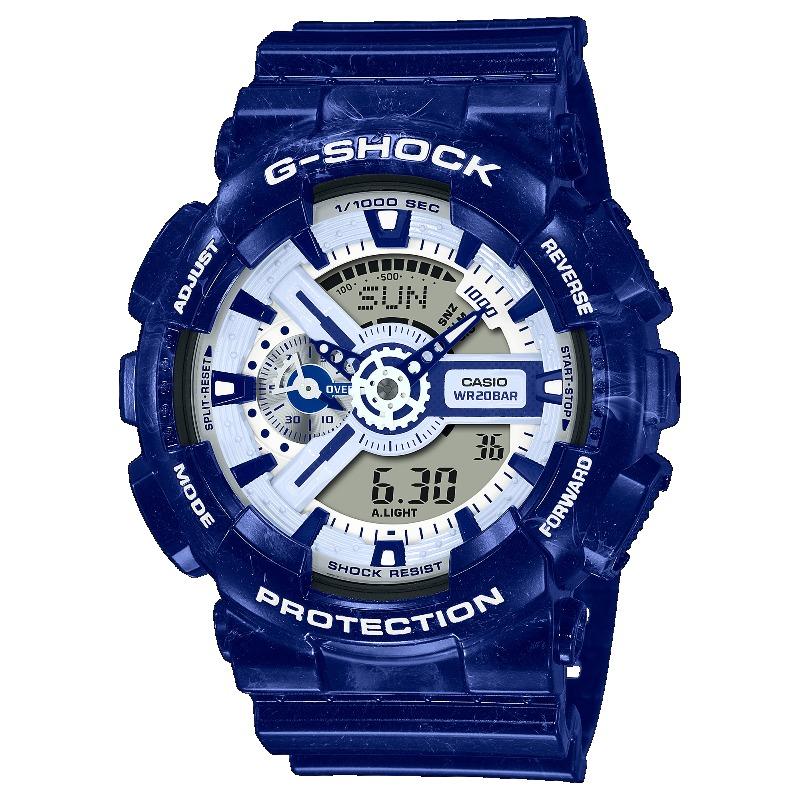 

Casio G-SHOCK Men s Resin 200M Water Resistant Digital Shock Resistant Quartz Watch GA-110BWP-2A синий