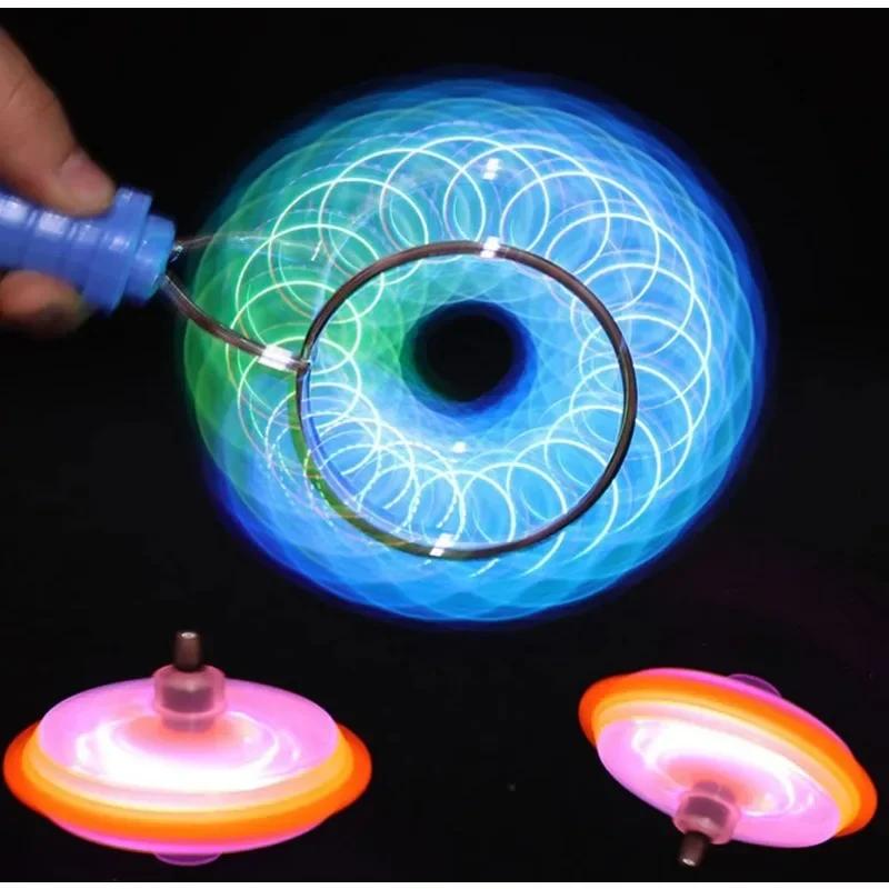 Magnetic Gyro Magic Rail Twirler Flashing GyroWheel Portable Light Up Glow Magnetic Gyro Wheel Spinning Toys for Children Gifts