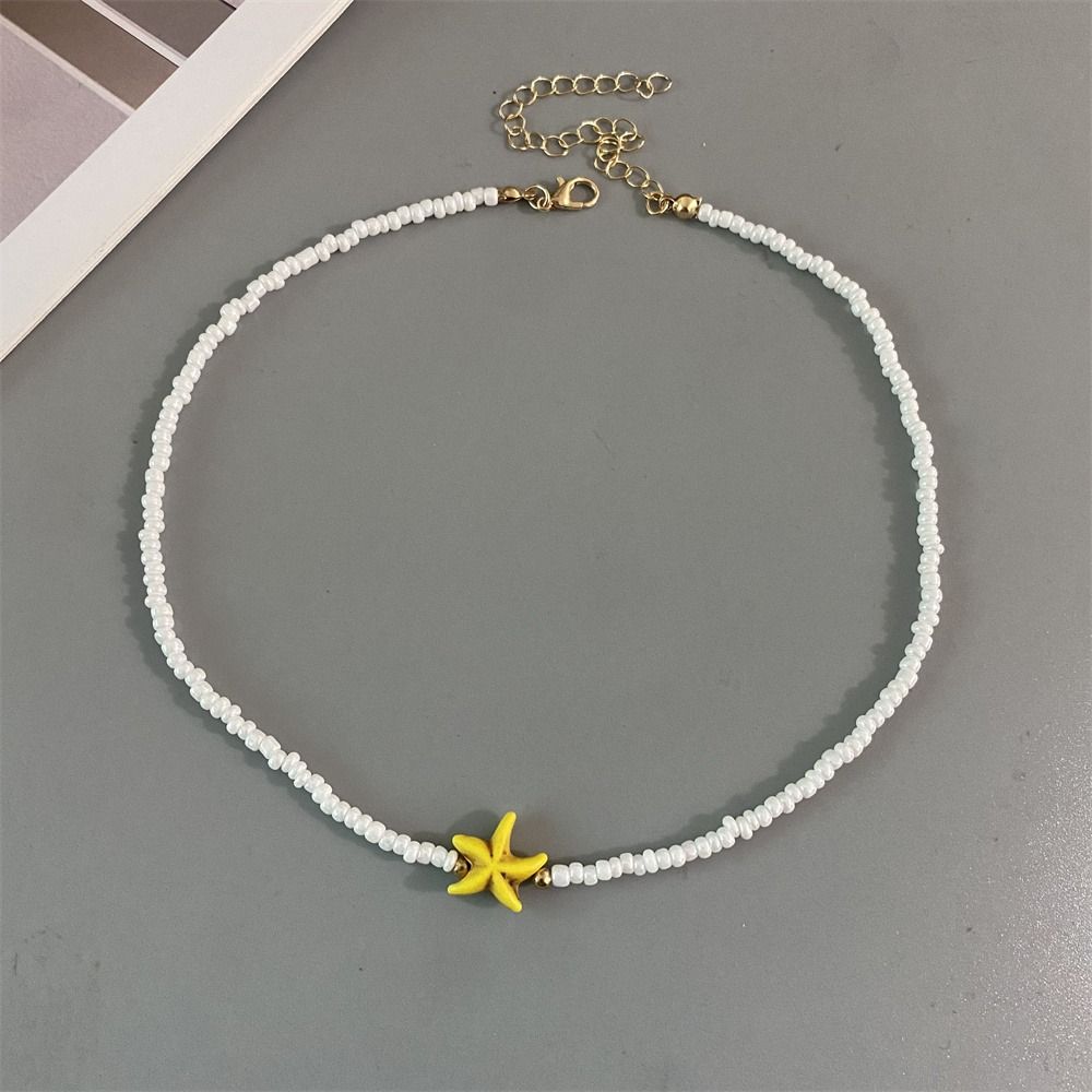 Bohemian Shell Choker Necklace Short Beaded Neck Chain Handmade Necklace  for Women