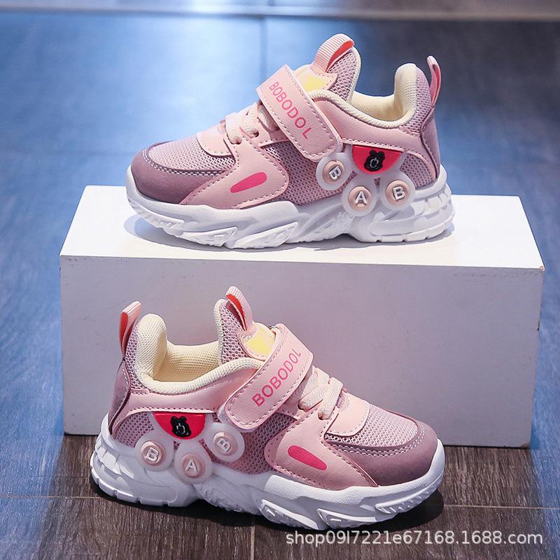 Girls cartoon boys shoes 2025 new spring and autumn mesh sports shoes primary school girls fashion classmates