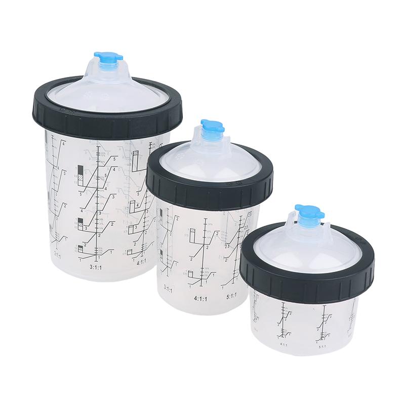 Transparent Disposable Paint Spray Cup 180-800ml Plastic Paint Mixing Cup Disposable Paint Cup Spray Pot Type Quick Cup