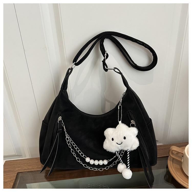 

Vintage Simple High-quality Texture Shoulder Bag for Women Casual Crossbody Bag Fashiable and Versatile Commuting Bag чёрный