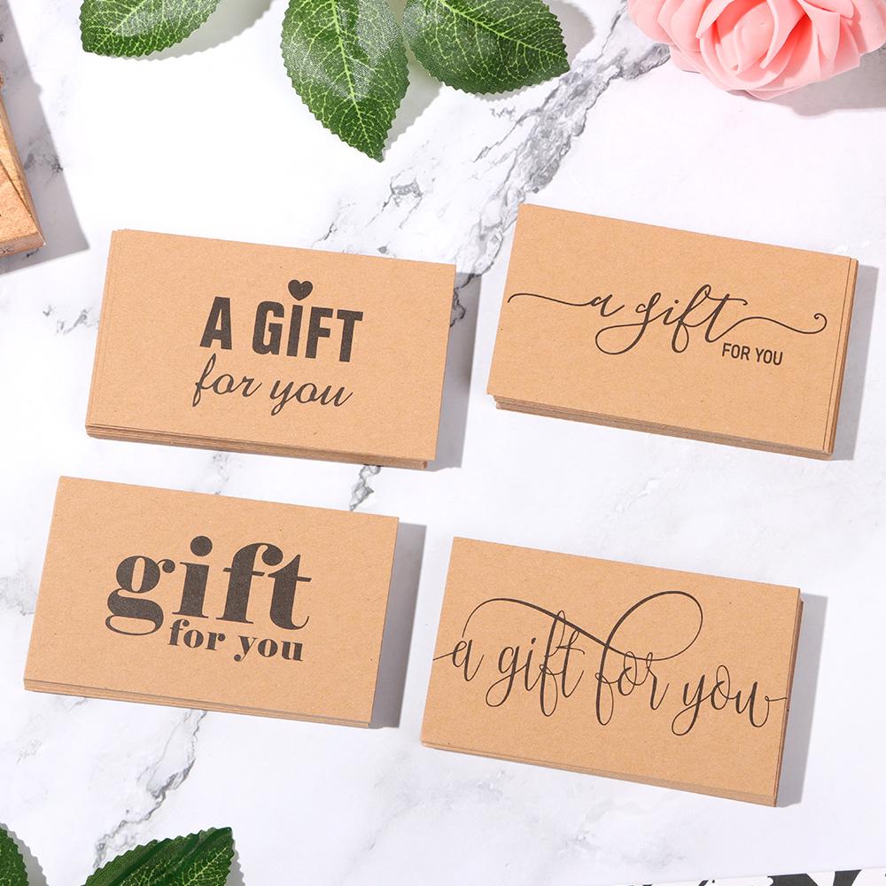 

Online Retail Handmade Kraft Paper Gift For You Cardstock Greeting Cards Appreciation Labels Type A