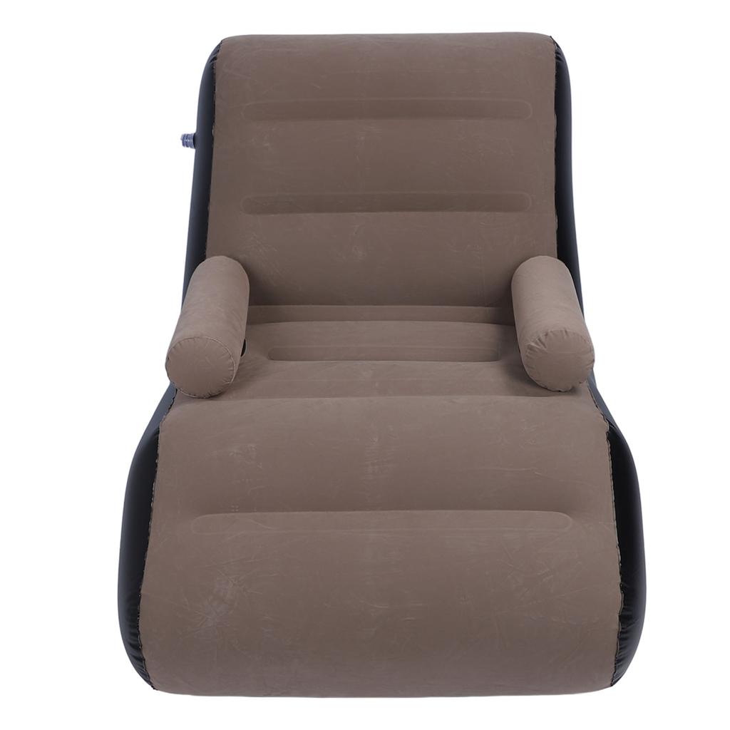 Inflatable Sofa Ergonomic S Shaped Portable Soft Flocking   Blow Up Couch for Home Travel  