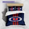 Unidos Por La U Club Logo Navy Red Stripe Print 3 Pieces Duvet Cover Set Chile Soccer Bedding Bedroom Home Decor Without Pillow Core Comforter