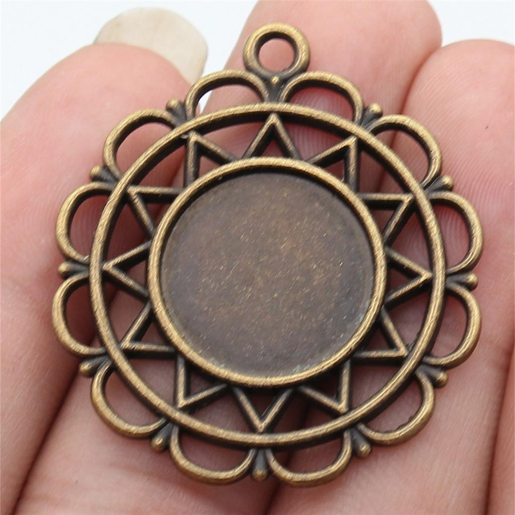 Accessories Parts Fit Round 18Mm Glass Cabochon Base Setting Tray Vintage Jewelry Supplies QA018