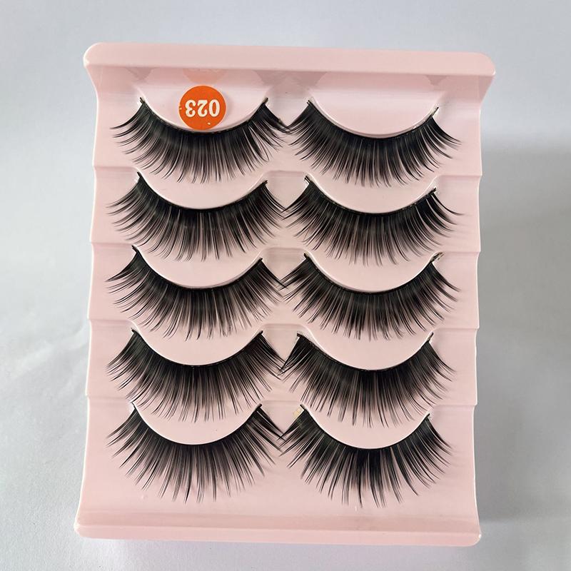 5 Pairs Of Stage Performance Eyelashes Natural Thick Artificial Cross Fairy Hair Eyelashes