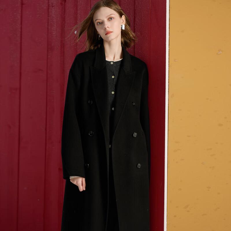 

Женское пальто Sancai из 100% шерсти с лацканами с вырезом, зимнее XL