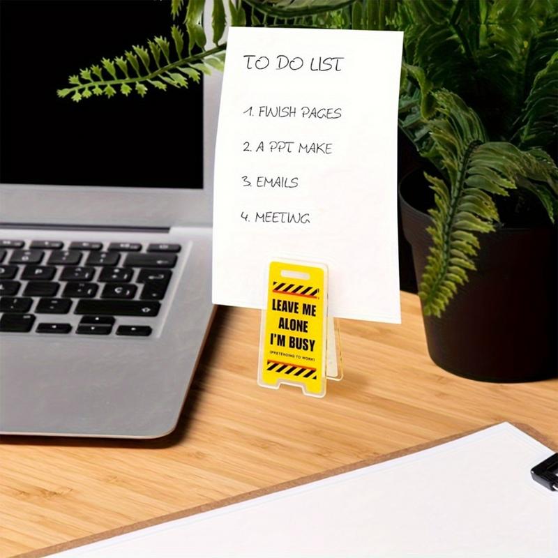 Note Holder For Desk Warning Sign Shaped Desktop Message Clip Funny Sticky Note Holder For Desk Number Card Display Acrylic Clip