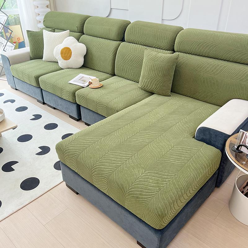 Thickened Waterproof Sofa Cushion Cover Jacquard Living Room Couch Soft Cushion Cover Universal Elastic L-Type Dust Slipcover