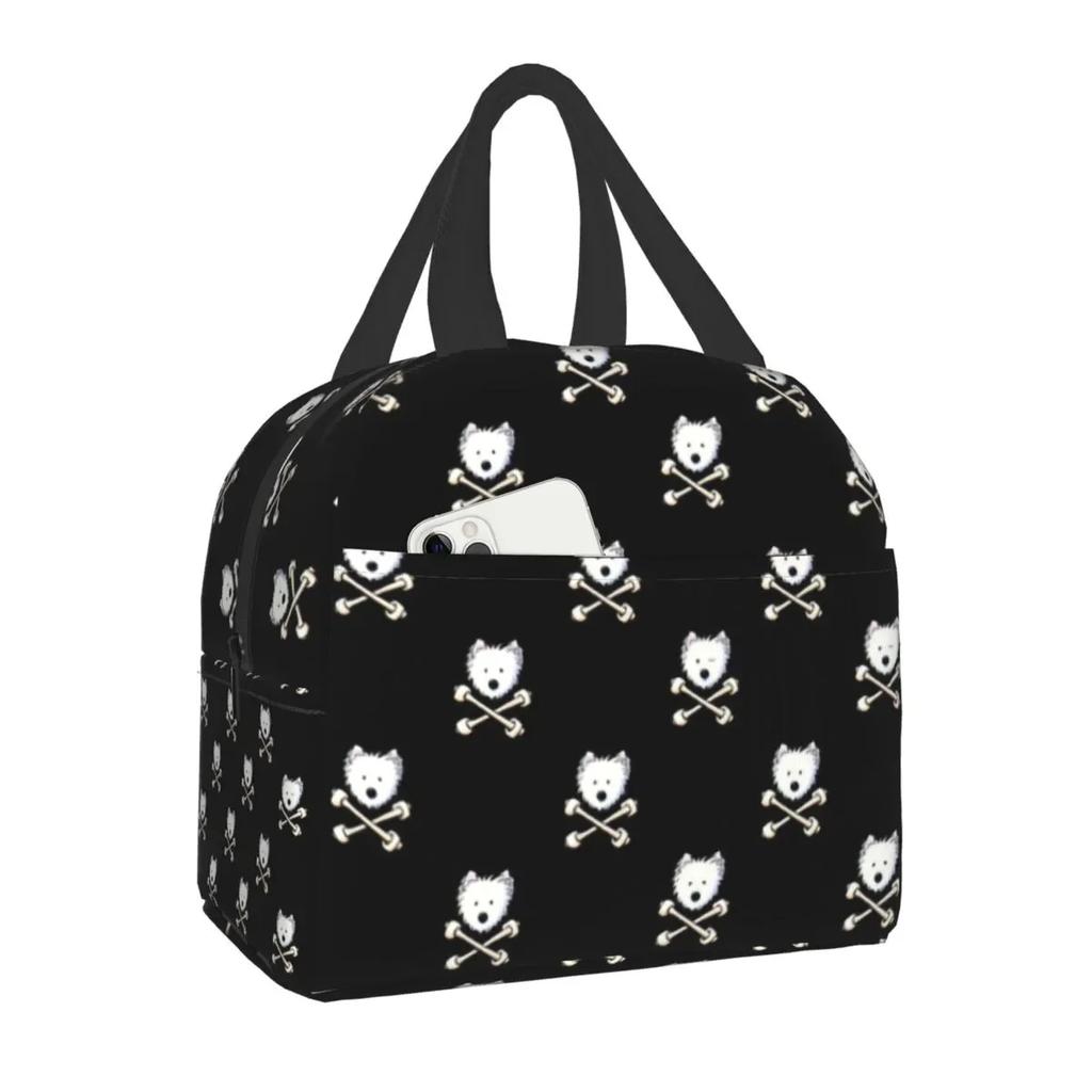 West Highland Terrier Dog Insulated Lunch Bag for Women Pet Westie Portable Cooler Thermal Bento Box Camping Travel Picnic Bags