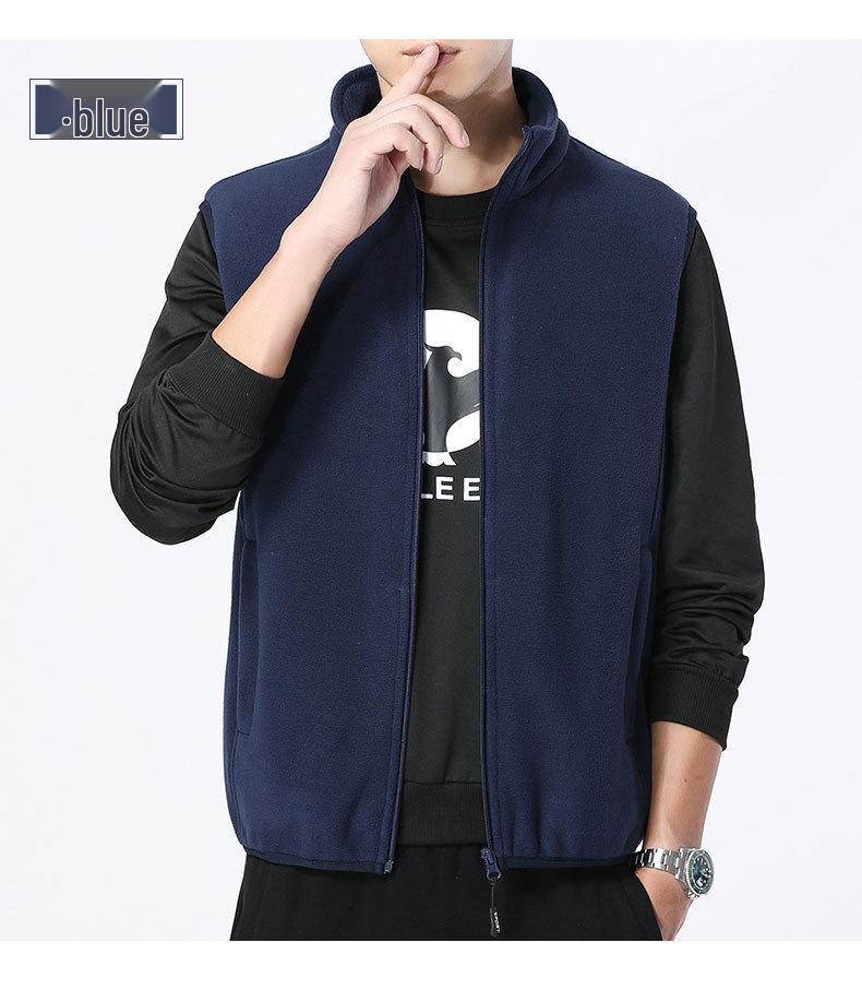 Herren Fleece-gefütterte ärmellose Weste - Herbst/Winter lässige Sport-Außenbekleidung
