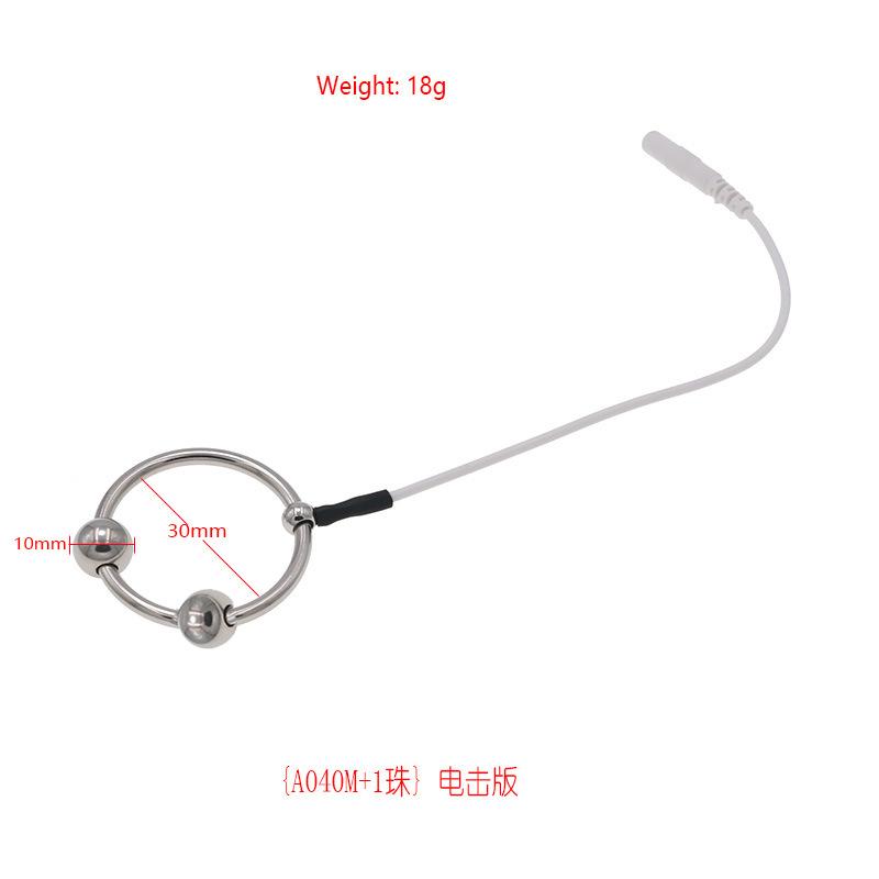 Inel de mărgele din oțel inoxidabil Soc electric Inel pentru penis Accesorii unipolare Puls Jucării pentru adulți Instrumente Pasiune Consumabile pentru adulți