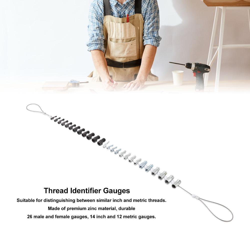 26 Male Female Gauges Accurate Thread Checker Tool Standard and Metric Thread Gauge Tool Workshop