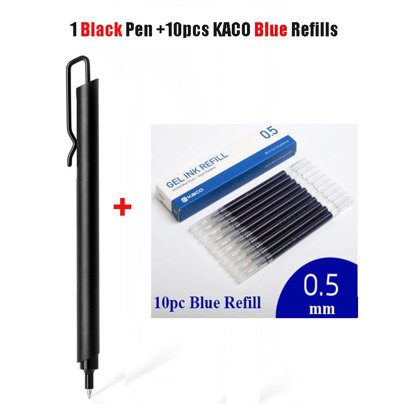 Kaco Metal Gel Pen 0.5MM Black Ink Refills Luxury Ballpoint Pens Business Signature Stylos Pen Holder Design Stationery Supplies