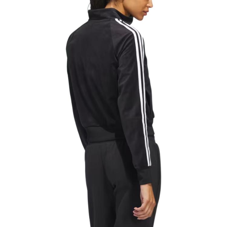 Adidas Sportswear FW24 Y2K Series Fashion Comfortable Soft Versatile Striped Jacket Women Jacket Black JI6969