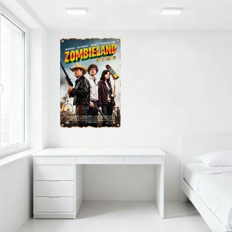 Zombieland Movie Retro Metal Tin Sign Vintage Comedy Horror Poster for Home Bar Cafe Club Man Cave Decor