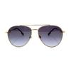 Burberry B.. Monogramm Exklusives Logo Muster Serie Metall Flieger Sonnenbrille Damen Sonnenbrille Gold Dunkelgrau-Verlauf B3128-1109-8G
