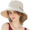 Outdoor Women Cotton Wide Brim Sun Hat Beach Hat Summer Travel Bucket Hat Fisherman Hat Face Protection Sun Hat