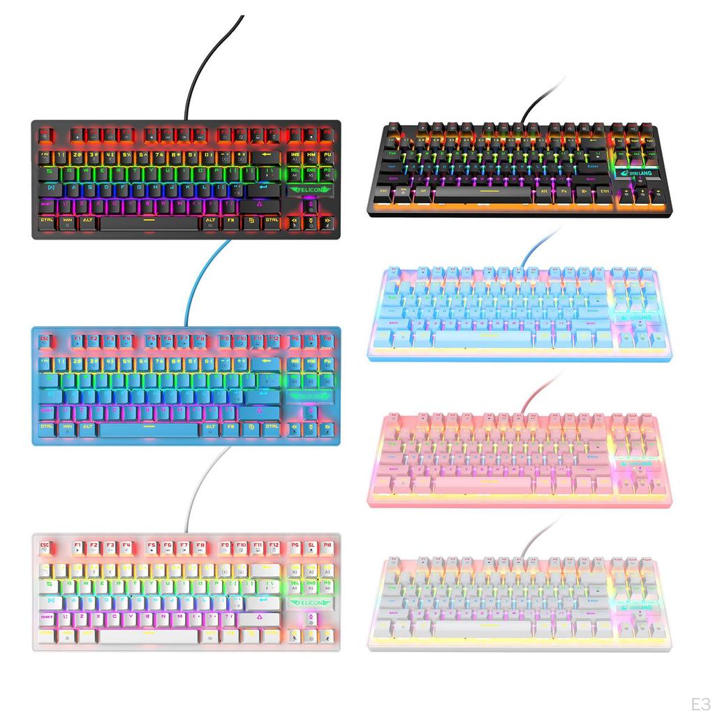 Mechanical Gaming Keyboard Anti-ghosting Detachable Panel Backlit Windows Gamer for Typing
