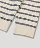 Nodu Block Stripe Round Knit Cardigan [Ivory]