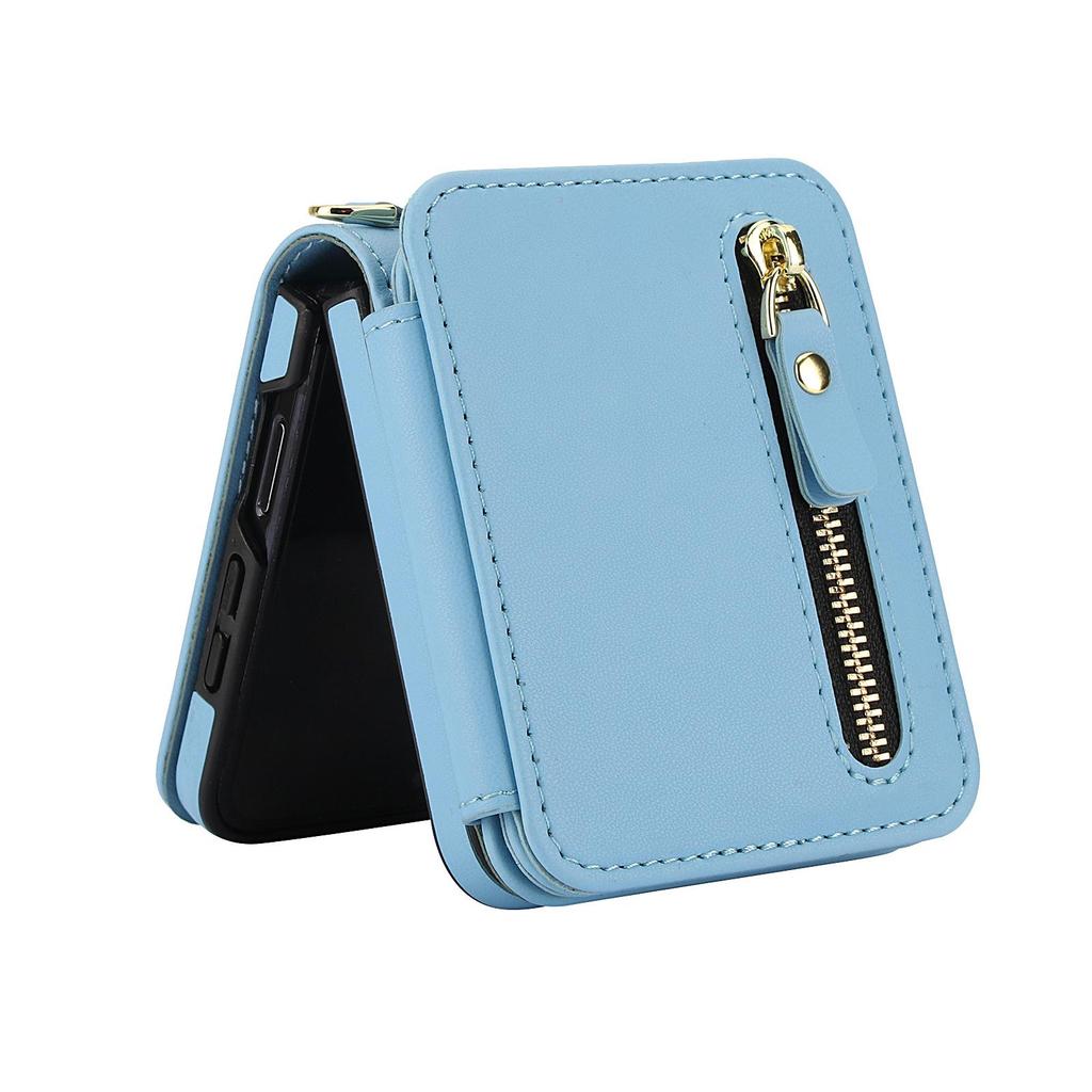Elegant Foldable Crossbody Case for Samsung Z Flip 7 with Zipper Coin Purse and Card Holder
