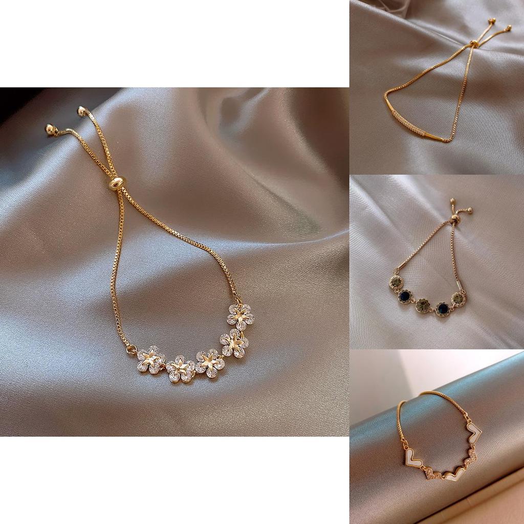 Flowershaped Jewelry Hand Chain With Electroplated Finish For Women Gift