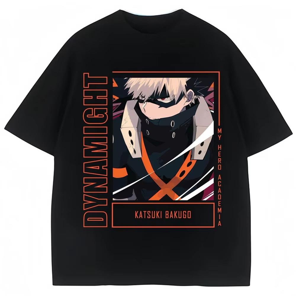 Anime My Hero Academia Graphic TShirt Vintage Harajuku Fashion Bakugou Katsuki Short Sleeve Unisex Women Pure Cotton T Shirt