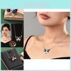 Unique Butterfly Design Color Changing Necklace With Gemstone Inlays For Women