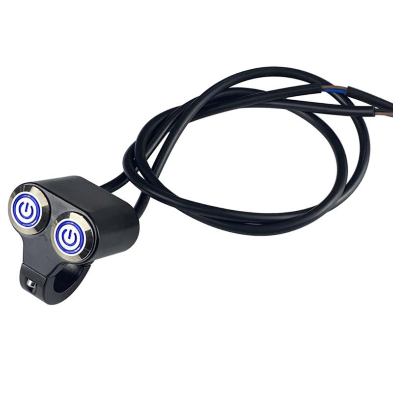

Motorcycle Headlight Hazard Brake Light Switch Replacement 7/8in Aluminum Handlebar Double Control Button Switch синий