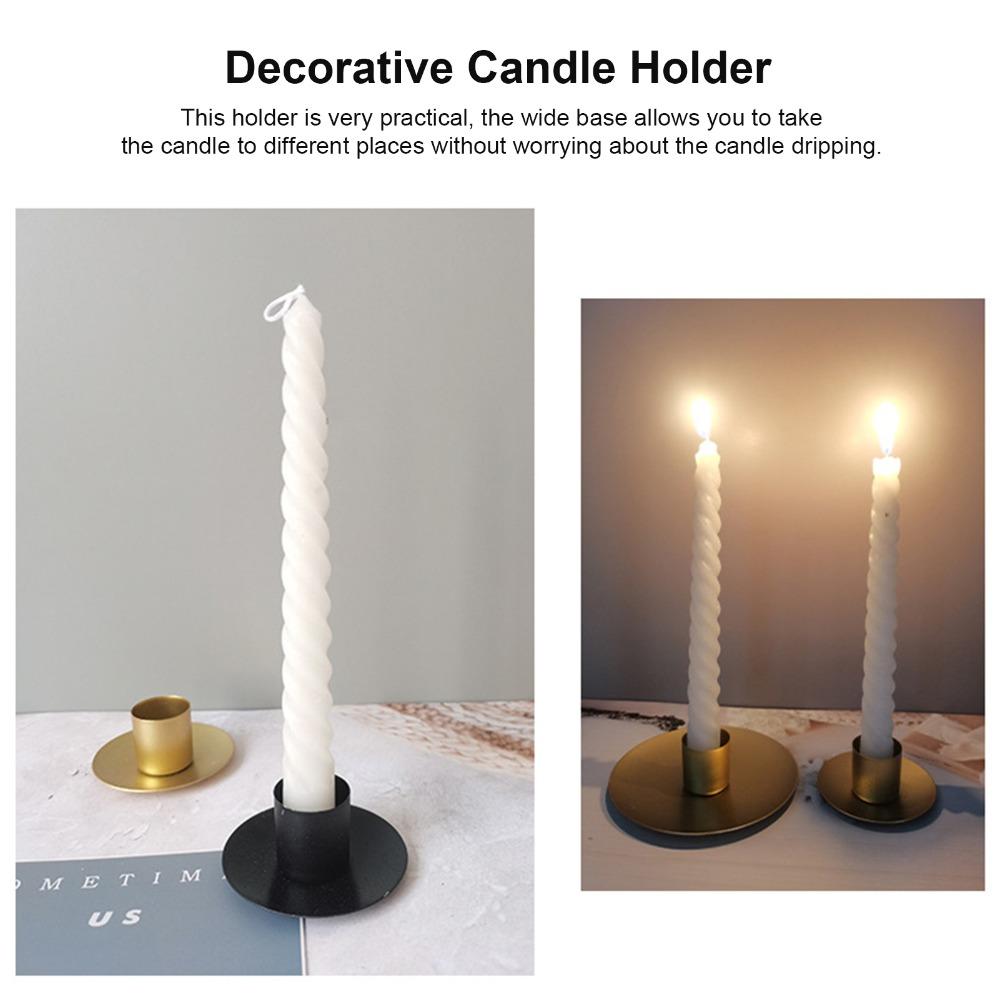 Iron Wrought Iron Candlestick Single Head Taper Candle Holders Geometry Candleholder For Weddings