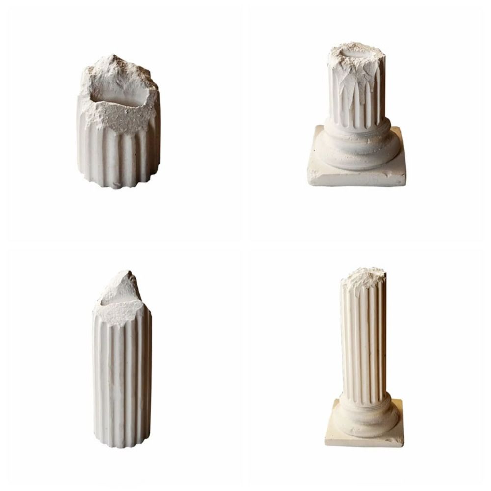 Weißer Gips Römische Säule Ringständer Luxuriöser Ring-Ausstellungsständer Hohe Qualität