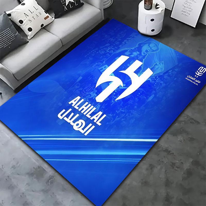 Tappeto Al-Hilal Saudi FC per Soggiorno Camera da Letto Casa Decorazione Divano, Tappetino Antiscivolo per Giochi Bambini