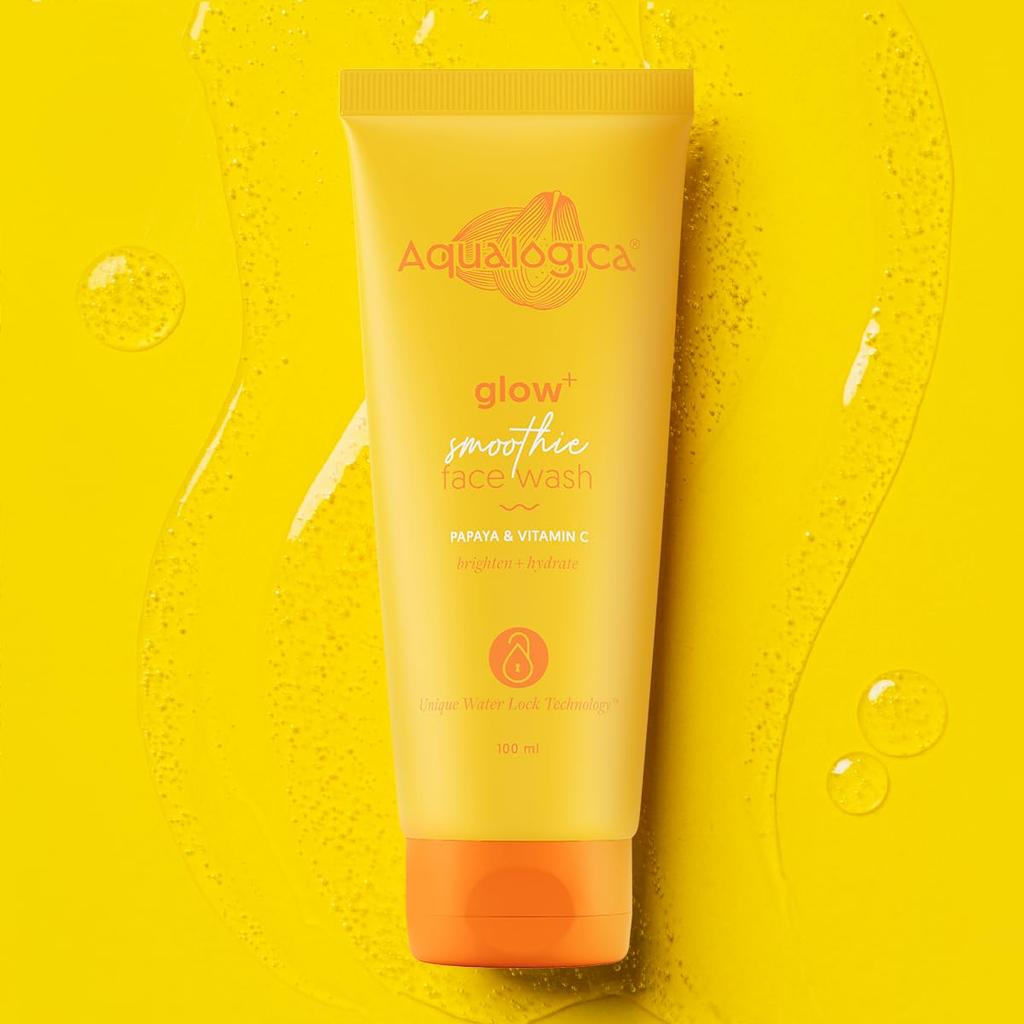 Aqualogica Glow+ Smoothie Face Wash 100ml X Pack of 2 for Glowing, Hydrated Skin and Tan Removal