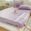 1pc Flannel Fleece Bed Sheet Solid Color Bed Cover Velvet Fitted Sheet Non-slip Bed Linen Warm 90x200 Mattress Protectors
