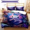 3PC Custom Name Underwater Axolotl Adventure Bedding Set Printed Bedding Set Duvet Cover Closure Includes 1 Duvet Cover & 2 Pillowcases for All Season