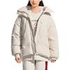 Li Ning CF Su Series Solid Color Logo Zip Stand Collar Down Jacket Women Outerwear White AYMS381-1