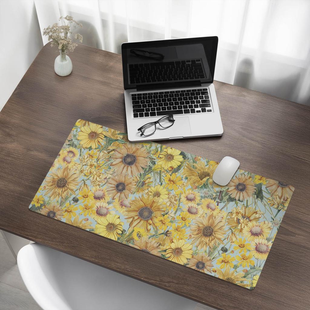 Designerska Podkładka Ochronna Pod Laptopa Kwiatowy Wzór Łąkowy 90X45 Cm
