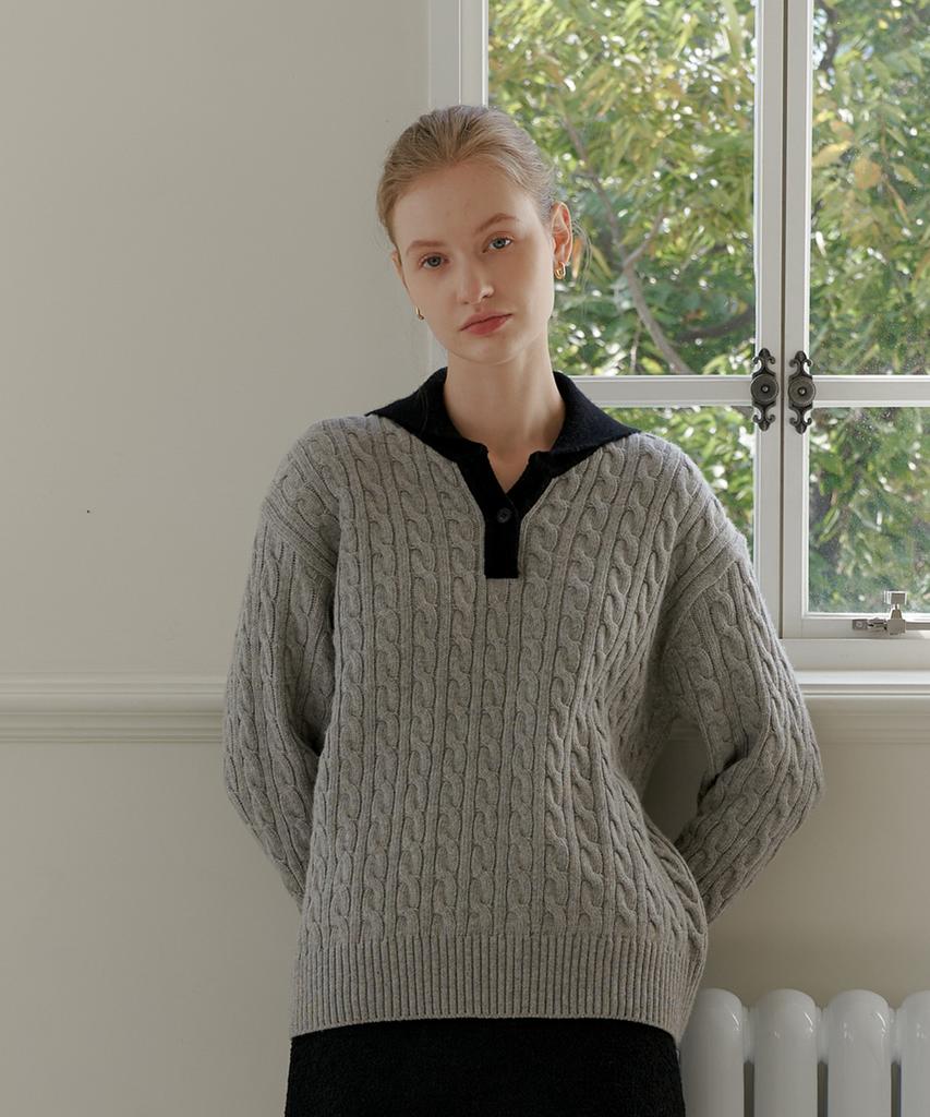 YUPPE Over Collar Knit_Gray