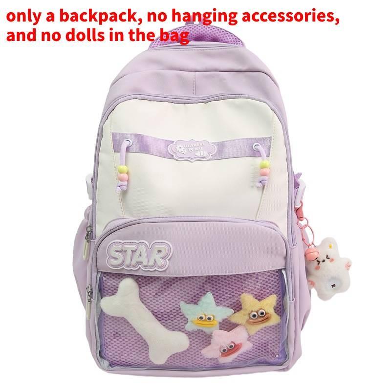 Unisex Large Capacity Backpack With Curved Shoulder Straps For School And Day Trips