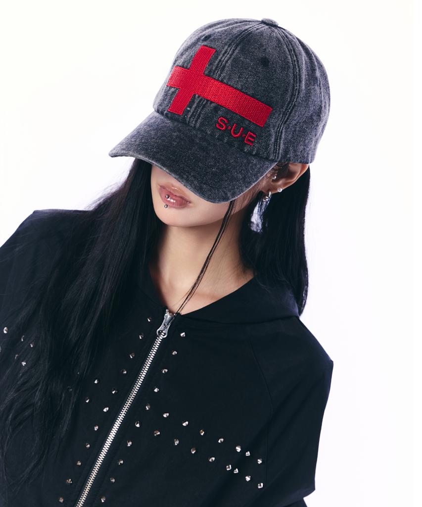 SETUP-EXE Cross Logo Ball Cap / Black Denim
