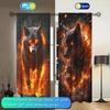 2pcs Flaming Wolf King Decorative Curtains   Suitable for Family and Friends   Sunshade and Privacy-protecting Pole-style