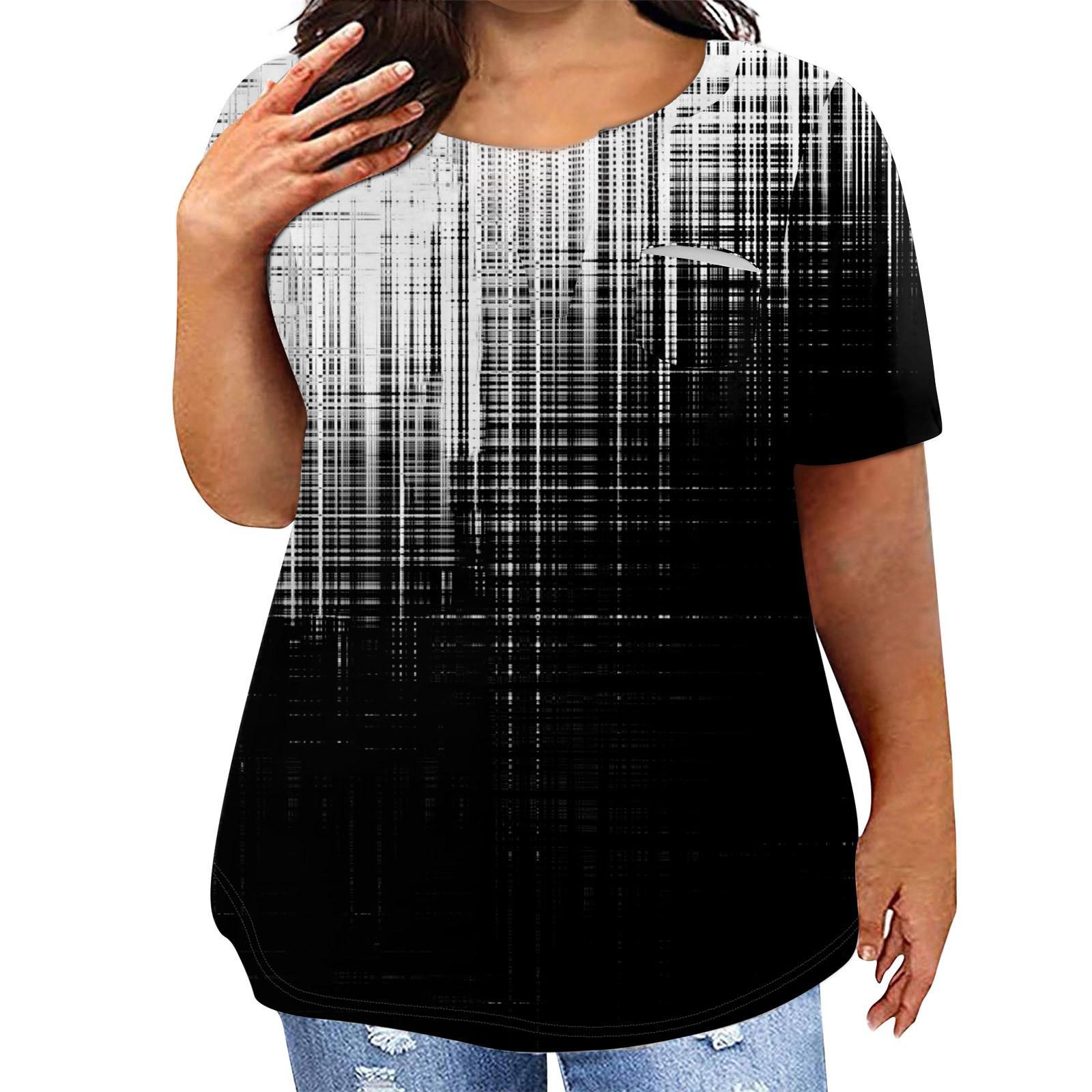 

Летняя модная женская повседневная футболка с коротким рукавом и круглым вырезом с цветочным 3D-принтом XL