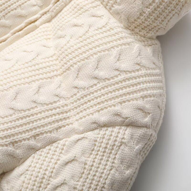 Autumn new women's clothing, European and American French design fashion versatile knitted cotton jacket