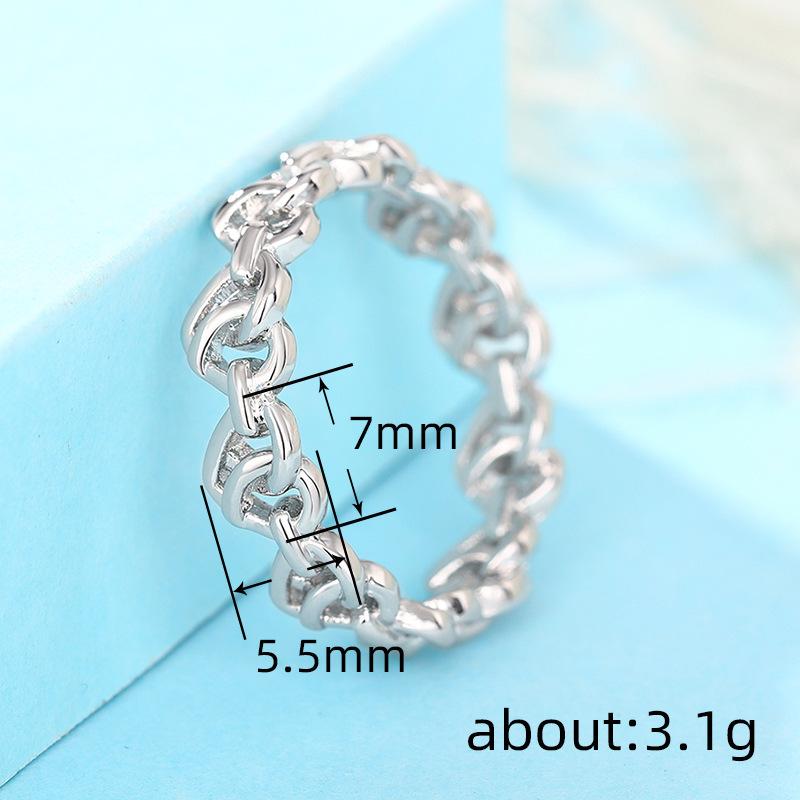 1pc Heart-shaped Chain Link, A Simple and Fashionable Heart-shaped Ring Jewelry, A Fashionable and Personalized Single Ring