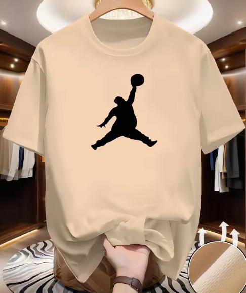 Sommer Lässiges Unisex T-Shirt Basketball Druck Weiches und Lockeres Rundhals Oberteil Für Unisex Lockeres Weiches Cooles Männliches Kurzarm T-Shirts